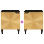 vidaXL Table de chevet Noir et or 40 x 33.5 x 46 cm