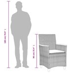 vidaXL Chaises de jardin coussins lot de 2 noir résine tressée et bois