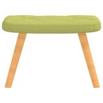 vidaXL Chaise de relaxation avec tabouret Vert Tissu