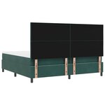 vidaXL Lit à ressorts avec matelas Vert foncé 200 x 200 cm Velours