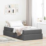 vidaXL Lit avec rangement et matelas Gris foncé 100 x 200 cm Polyester