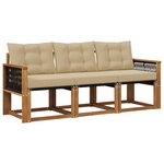vidaXL Ensemble de canapés d'extérieur 3 pc Naturel et Beige
