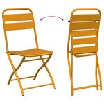 Ensemble de bistro pliable 3 pièces moutarde en acier