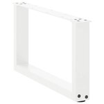 vidaXL Pieds de table basse en U 2 pièces Blanc 70 x (30-31) cm Acier