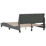 vidaXL Cadre de lit sans matelas Hanko gris foncé 140x200 cm tissu