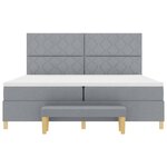 vidaXL Lit à ressorts avec matelas Gris clair 200 x 200 cm tissu
