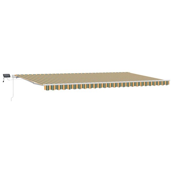 vidaXL Auvent Rétractable Vert et jaune 600 × 300 cm Tissu et acier