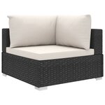 vidaXL Salon de jardin 9 Pièces avec coussins résine tressée noir