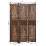 Paravent 3 pans bois marron