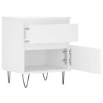 vidaXL Tables de chevet 2 Pièces blanc 40x35x50 cm bois d’ingénierie