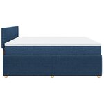 vidaXL Sommier à lattes de lit avec matelas Bleu 200x200 cm Tissu