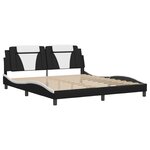 vidaXL Cadre de lit Viana avec LED sans matelas noir et blanc 180x200 cm