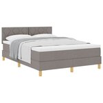 vidaXL Lit à ressorts avec matelas Taupe 160 x 200 cm tissu