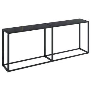 vidaXL Table console Noir 200x35x75 5 cm Verre trempé