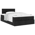 vidaXL Lit ottoman avec matelas noir 120x190 cm tissu