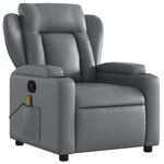 vidaXL Fauteuil de massage inclinable gris similicuir