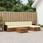 vidaXL Ensemble de canapés d'extérieur 6 Pièces Naturel et Crème
