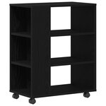 Meuble à roulettes vidaXL Chêne noir 60x35x75 cm en bois d'ingénierie