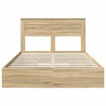 vidaXL Lit de Rangement Chêne Sonoma 140 x 200 cm Bois d'ingénierie