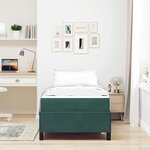 vidaXL Cadre de lit avec matelas Vert foncé 100 x 200 cm tissu
