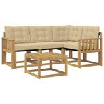vidaXL Ensemble de canapés d'extérieur 5 pc Blanc et Beige