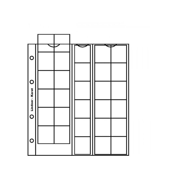 Feuilles numismatiques Karat pour 30 monnaies jusqu'à 30 mm. Intercalaires - Rouge