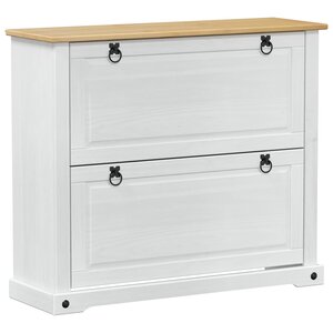 vidaXL Cabinet à chaussures Corona Blanc 99 x 32 x 85 cm Pin massif