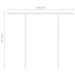 vidaXL Auvent manuel rétractable avec LED 3x2 5 m Jaune et blanc
