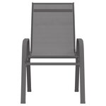 vidaXL Chaises empilables de jardin lot de 2 Gris Tissu textilène