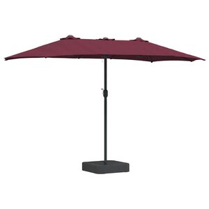 vidaXL Parasol de jardin Rouge bordeaux 385 x 209 x 244 cm tissu