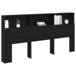 vidaXL Cabinet de Tête de Lit Chêne noir 200 x 19 x 103 5 cm