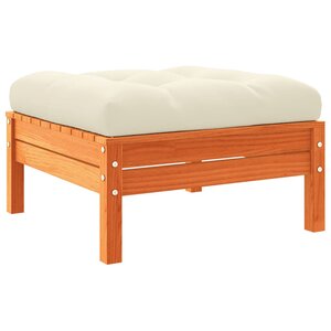 vidaXL Repose-pied de jardin avec coussin bois massif de pin