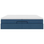 VidaXL Cadre de lit ottoman avec matelas bleu 200x200cm tissu