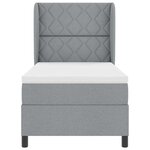 vidaXL Lit à ressorts avec matelas Gris clair 100 x 200 cm tissu