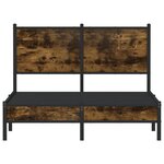 vidaXL Cadre de lit en métal sans matelas chêne fumé 120x190 cm