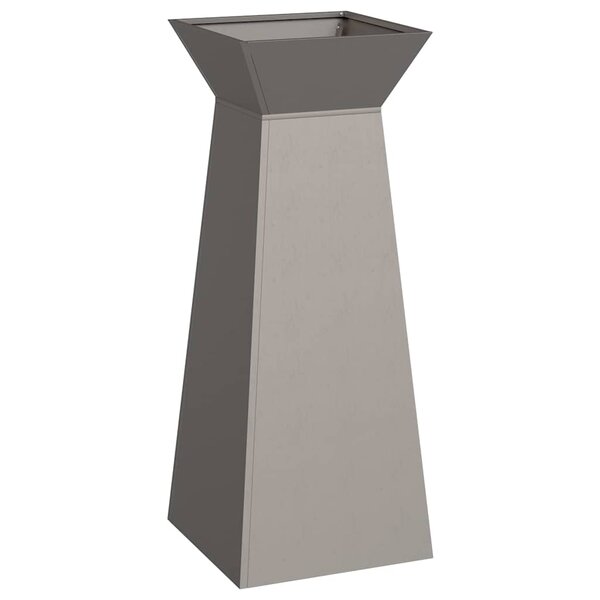 vidaXL Jardinière à pilier 2 Pièces Argent 40 x 40 x 100 cm Acier patiné