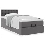 VidaXL Lit ottoman avec matelas gris 90x190 cm similicuir