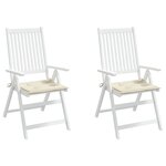 vidaXL Coussins de chaise jardin lot de 2 crème 40x40x4cm tissu oxford