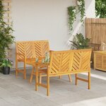 vidaXL Ensemble de salon de jardin 3 pièces bois massif d'acacia