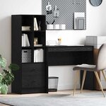 vidaXL Bureau avec rangement 2 Pièces Chêne noir 90 x 40 x 76 cm