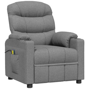vidaXL Fauteuil de massage Gris clair Tissu