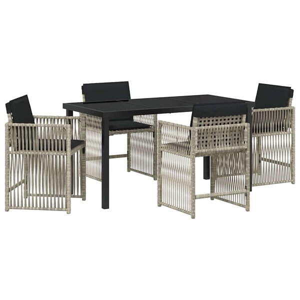 vidaXL Ensemble de salle à manger pour jardin 5 Pièces Gris clair