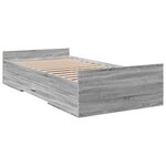 vidaXL Cadre de lit avec tiroirs sans matelas sonoma gris 90x190 cm
