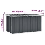 vidaXL Boîte de rangement de jardin Gris 129x67x65 cm