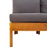 vidaXL Canapé de jardin sans accoudoirs coussins 2 places bois acacia