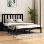 vidaXL Cadre de lit sans matelas noir bois de pin massif 140x190 cm