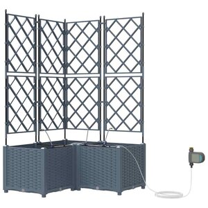 vidaXL Cache-pot de jardin 3 Pièces Gris Clair Acier
