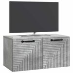 vidaXL Meuble TV mural Gris béton 59 5 x 31 x 30 cm Bois d'ingénierie