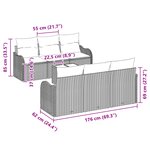 Ensemble de Canapé de Jardin de 7 Pièces avec Coussins Noir Poly Rattan