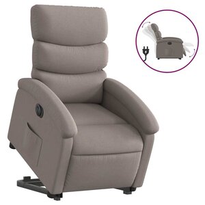 vidaXL Fauteuil inclinable électrique taupe tissu